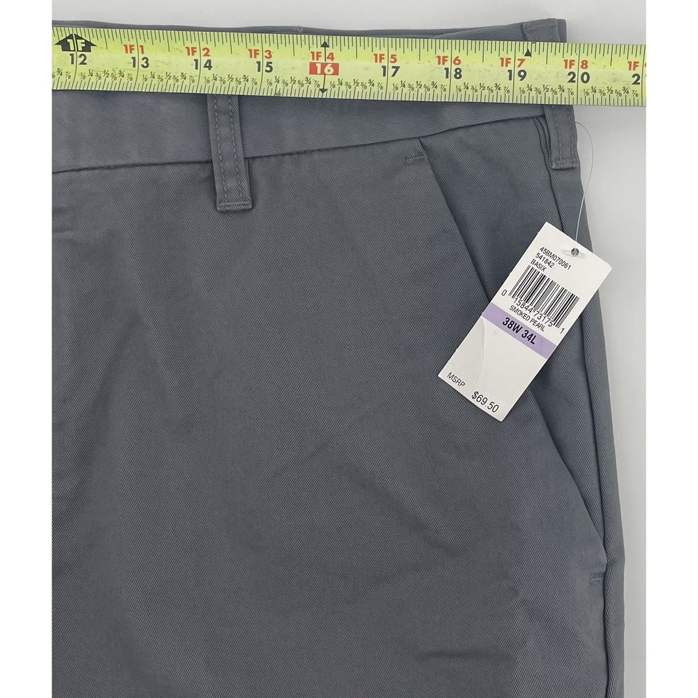 Izod SportFlex Straight Fit Flat Front Chino Pants 38x34 Performance Stretch - Picture 5 of 8